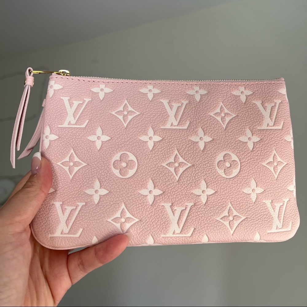 Pink Louis Vuitton Double Zip Pouchette Limited Edition